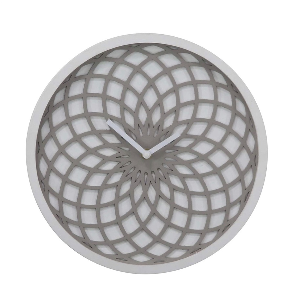 Wall Clock - Lattice inspired design 12 in white